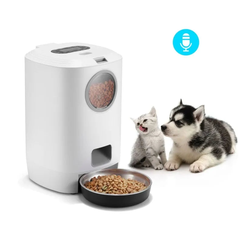 Distributeur intelligent grande capacité avec minuterie, portions programmées et enregistreur vocal