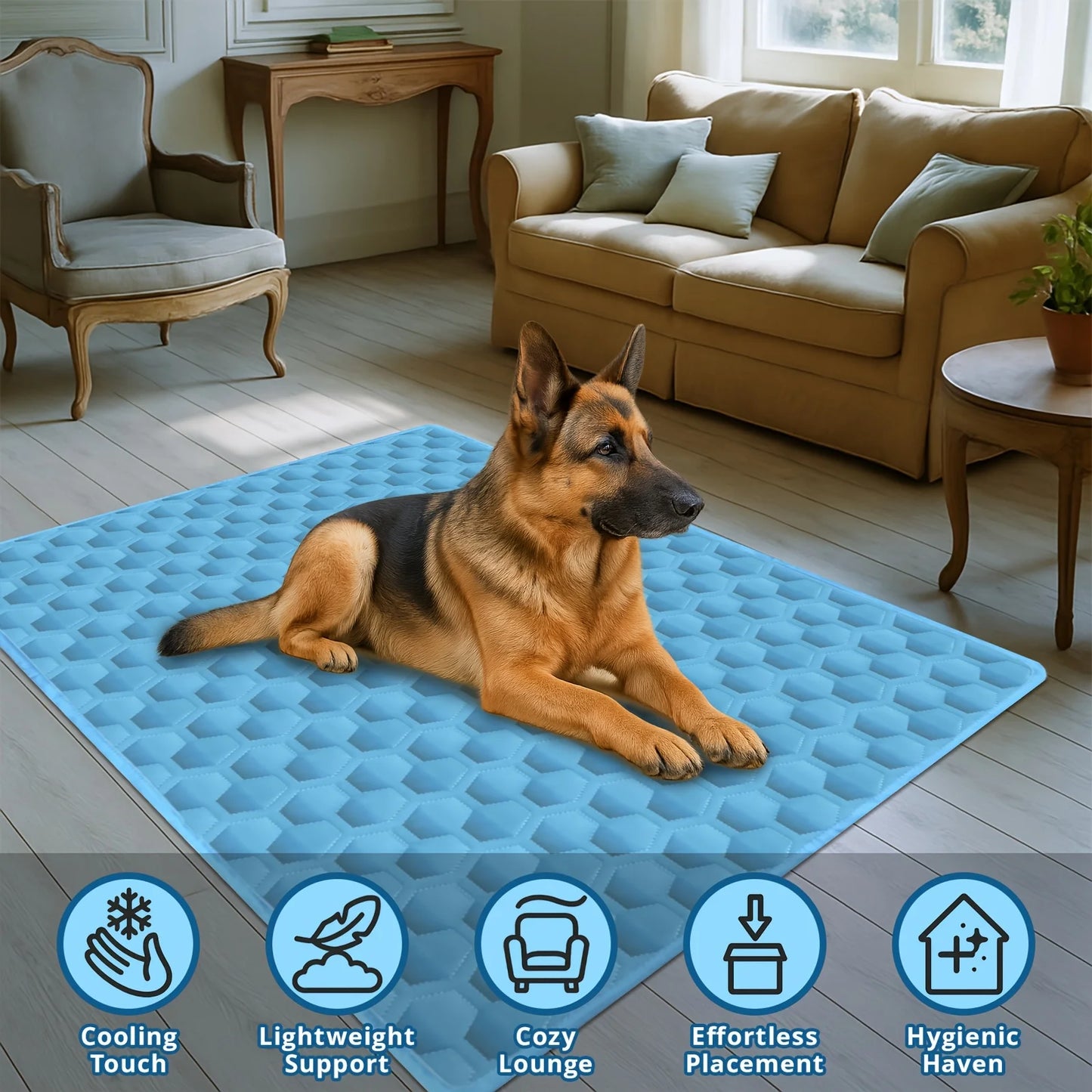 Dog Cooling Mat Summer Washable Portable Pet Cooling Pad for Dogs Cat Ice Silk Blanket Sofa Breathable Sleeping Mat