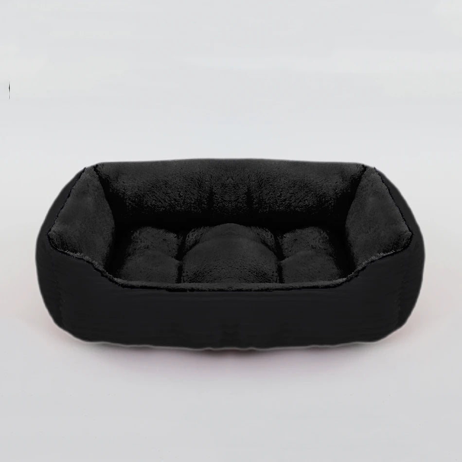 Lit canapé carré en peluche apaisant hiver pour petits et moyens chiens et chats