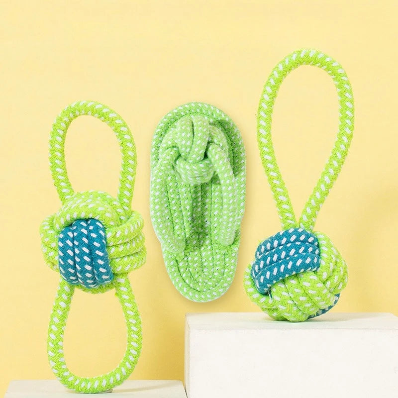 Dog Toy Rope Ball Toy for Dogs Training Toy for Dogs Teeth Cleaning Tug Toy Interactive Knot Rope Resistant To Biting Molars