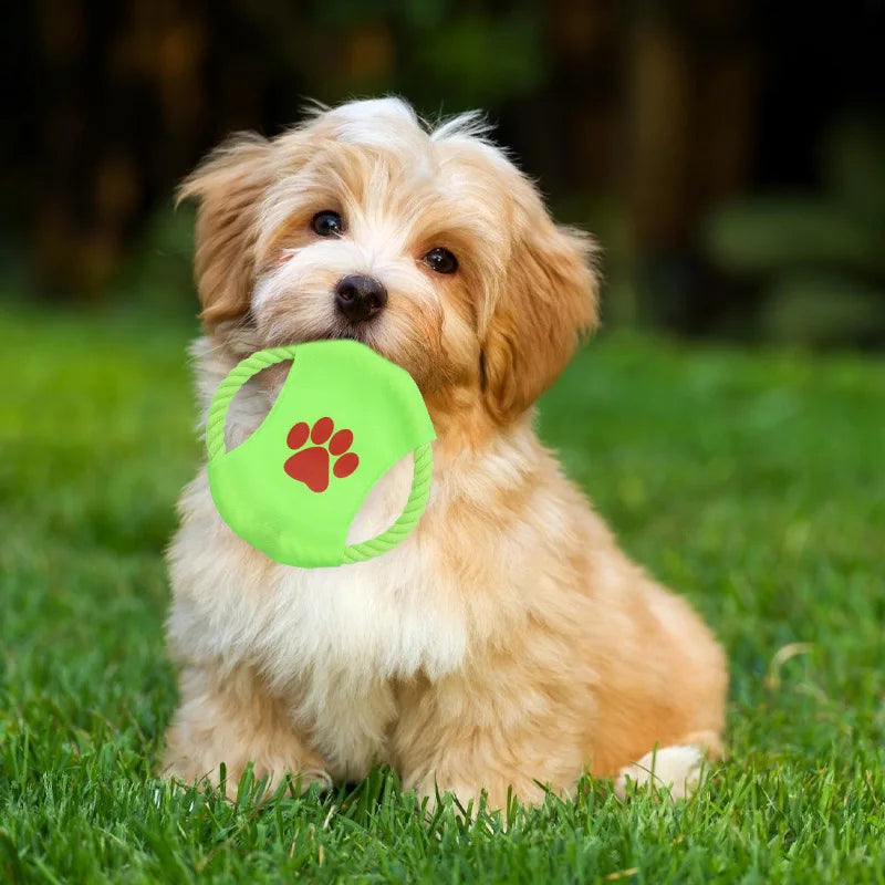 Durable Interactive Pet Dog Toy with Cotton Rope Outdoor Throwing Bite Resistant Fun Playtime Accessory for Dogs