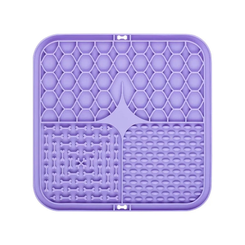 Tapis à lécher en silicone pour chien – Alimentation lente, distraction bain, ventouse