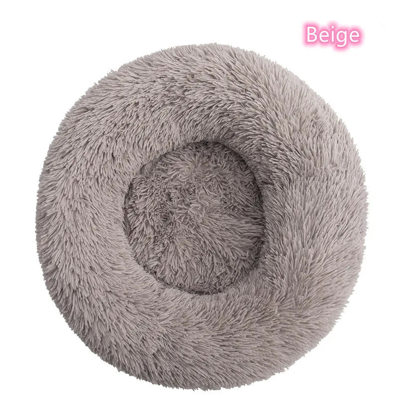 Lit donut super doux lavable pour chat et chien — confort hivernal optimal