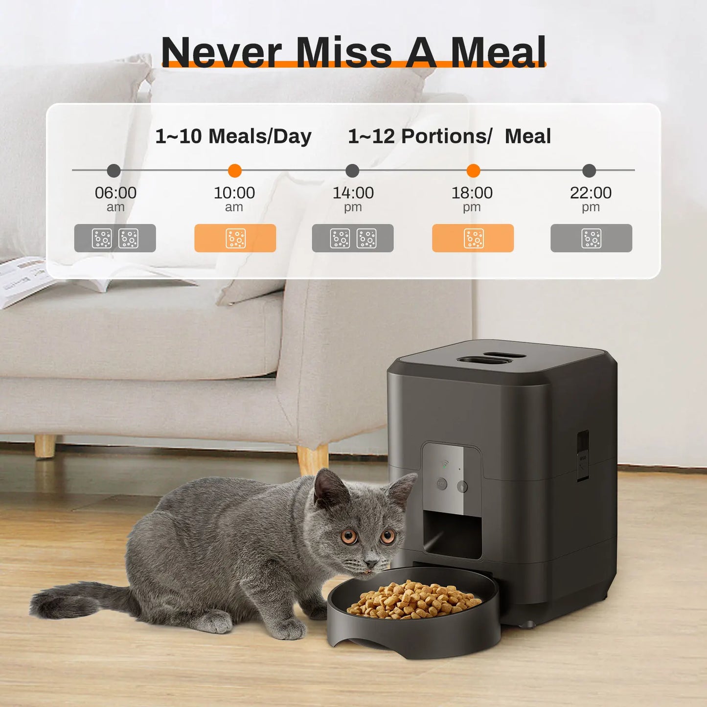 Distributeur intelligent automatique pour chats et chiens avec mangeoire lente et bol