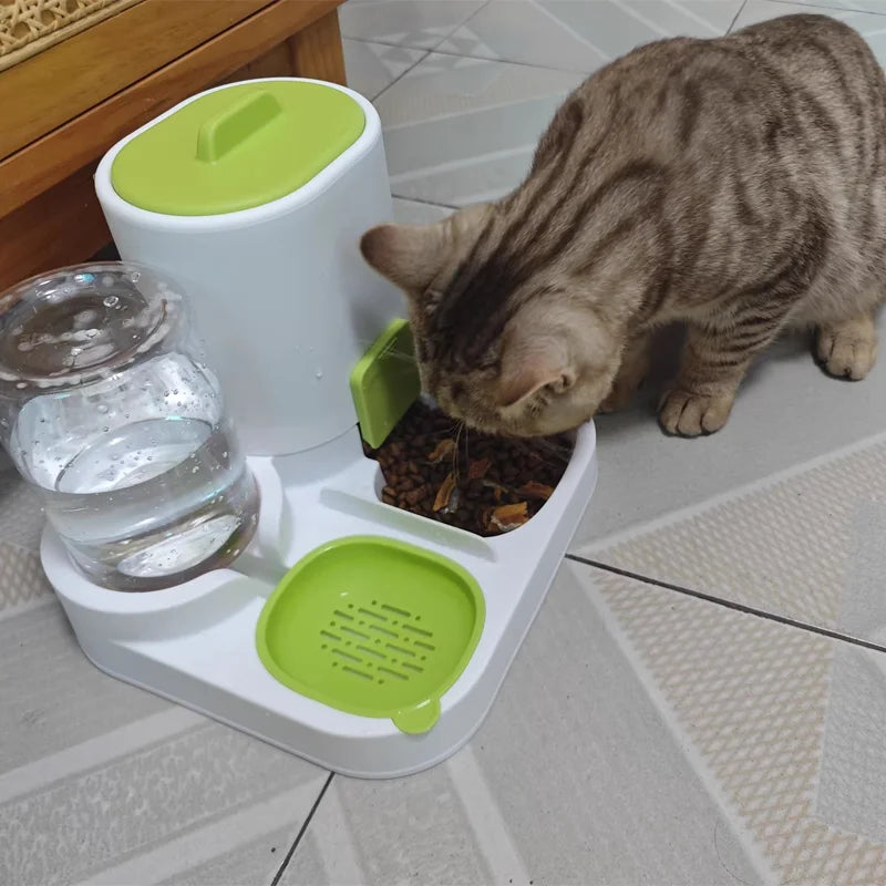 Automatic Pet Feeder And Water Dispenser Two-in-One Bowl Large Capacity For Cats Dogs Smooth Feeding System Pet Supplies