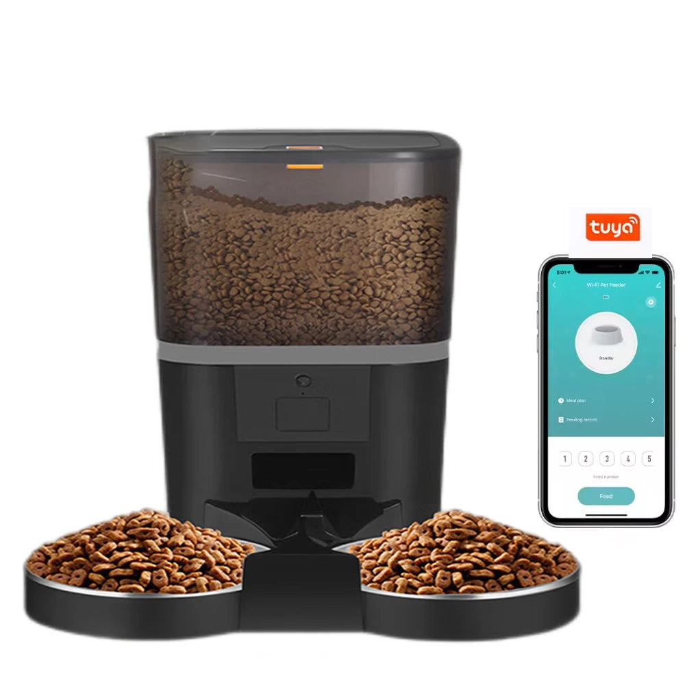 Double Meal Automatic Cat Feeder, Cat Feeder With Video, Tuya WIFI Automatic Dog Feeder, Programmable Pet Feeder, Multiple Models