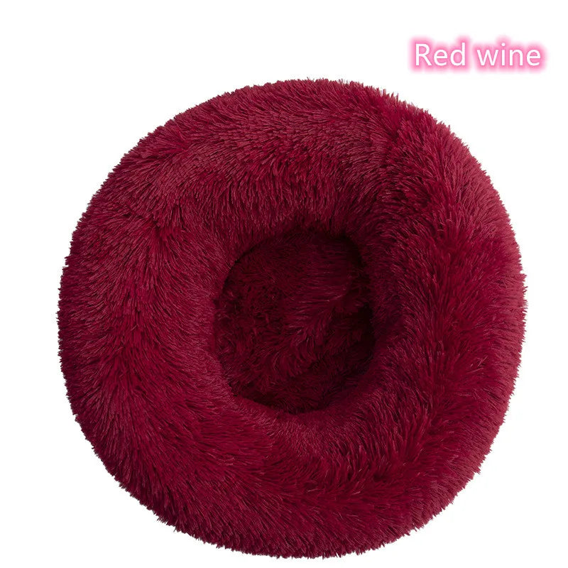 Lit donut super doux lavable pour chat et chien — confort hivernal optimal
