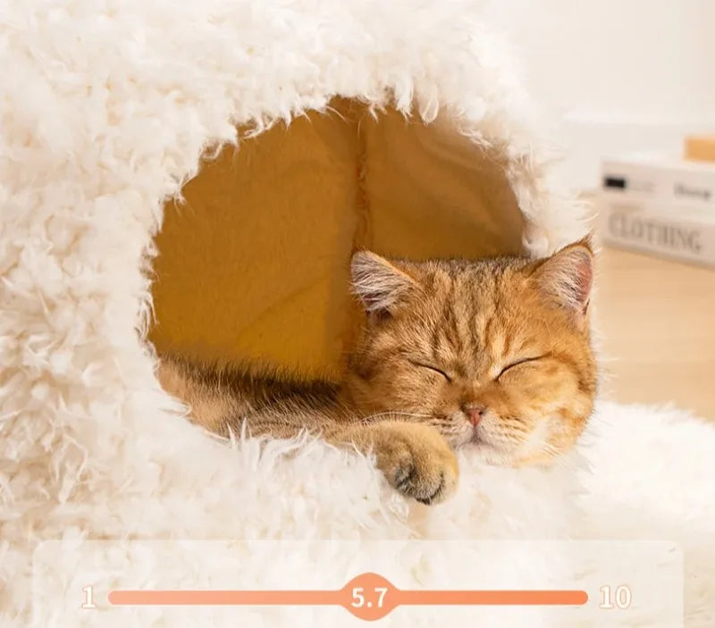 Lit maison ultra-doux pour chat et petit chien — peluche chaude et confortable