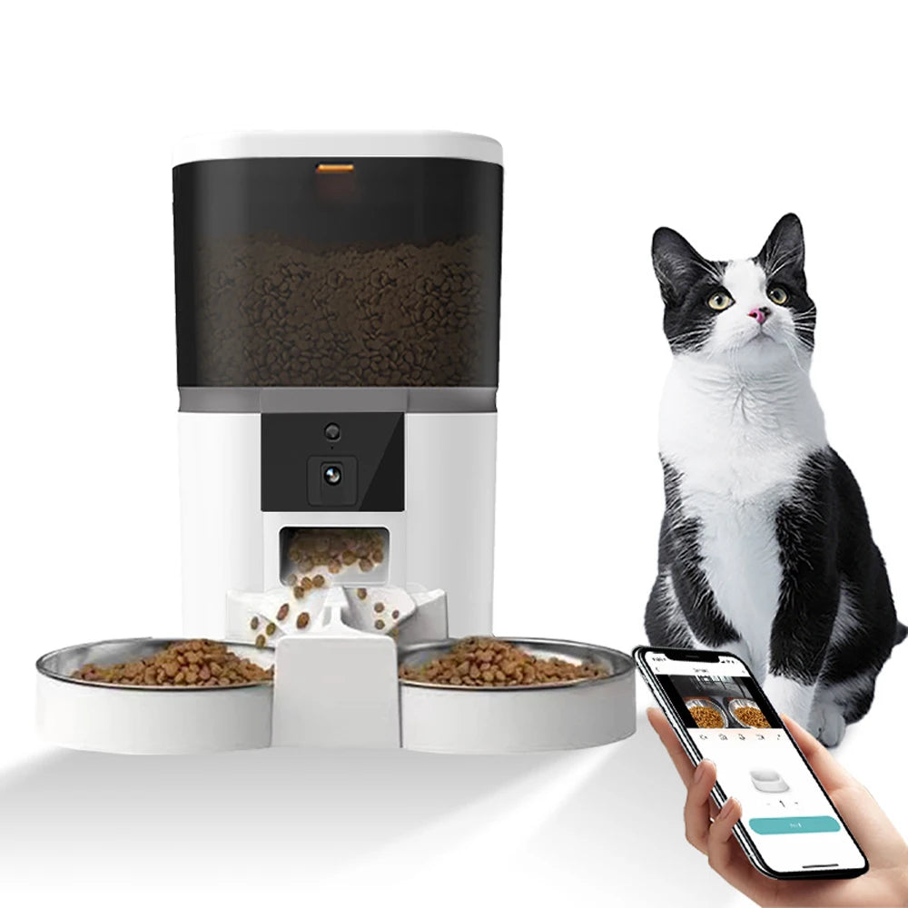 Double Meal Automatic Cat Feeder, Cat Feeder With Video, Tuya WIFI Automatic Dog Feeder, Programmable Pet Feeder, Multiple Models
