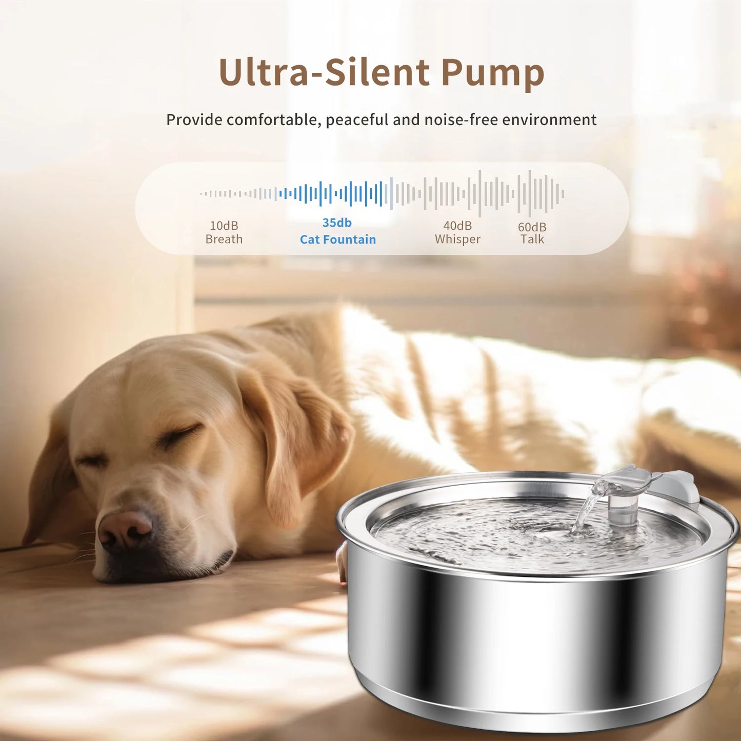 Fontaine à eau automatique en acier inoxydable pour chat et chien – Distributeur intelligent