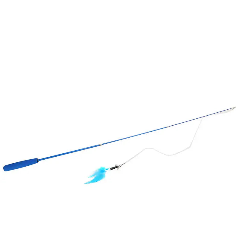 Interactive Cat Feather Toy Feather Teaser Stick Wand Pet Retractable Feather Bell Refill Replacement Catcher Product for Kitten