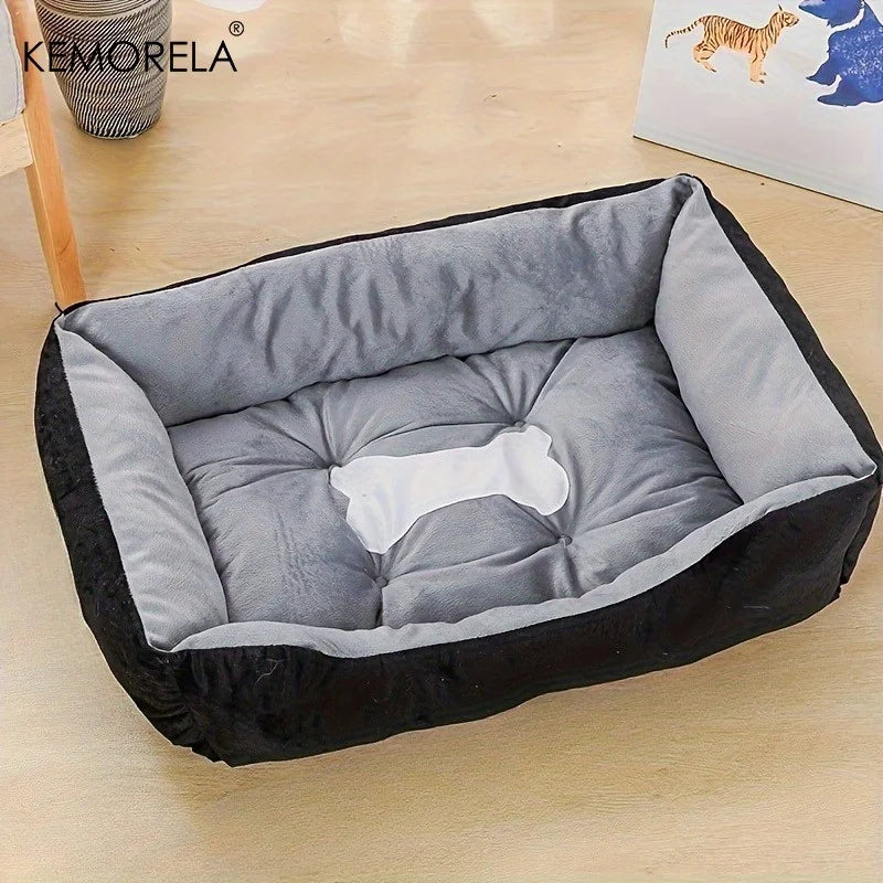 Lit orthopédique en peluche haute densité pour chiens de toutes tailles — confort toutes saisons
