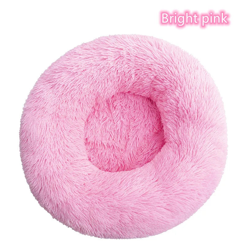 Lit donut super doux lavable pour chat et chien — confort hivernal optimal