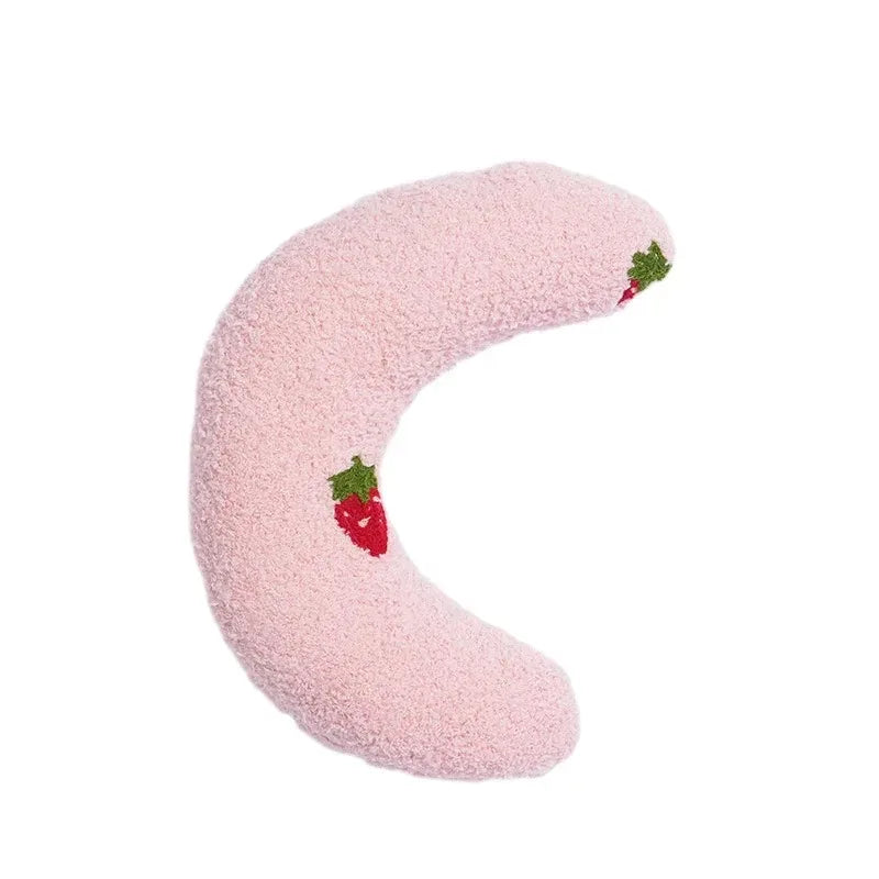U-Shaped Pet Pillow Soft Plush Neck Support Cushion with Cute Embroidery for Cats Dogs Small Pets Sleeping Rest