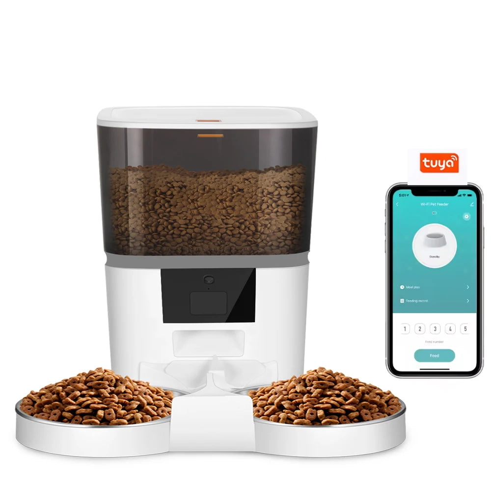 Double Meal Automatic Cat Feeder, Cat Feeder With Video, Tuya WIFI Automatic Dog Feeder, Programmable Pet Feeder, Multiple Models
