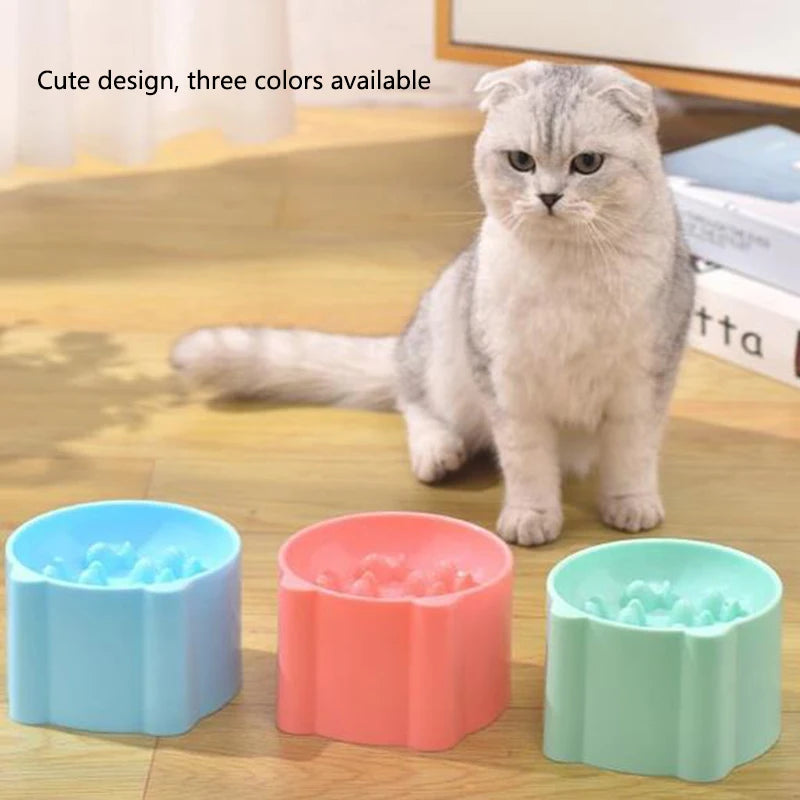 Anti-gobble bowl with neck support for dogs and cats – Food puzzle