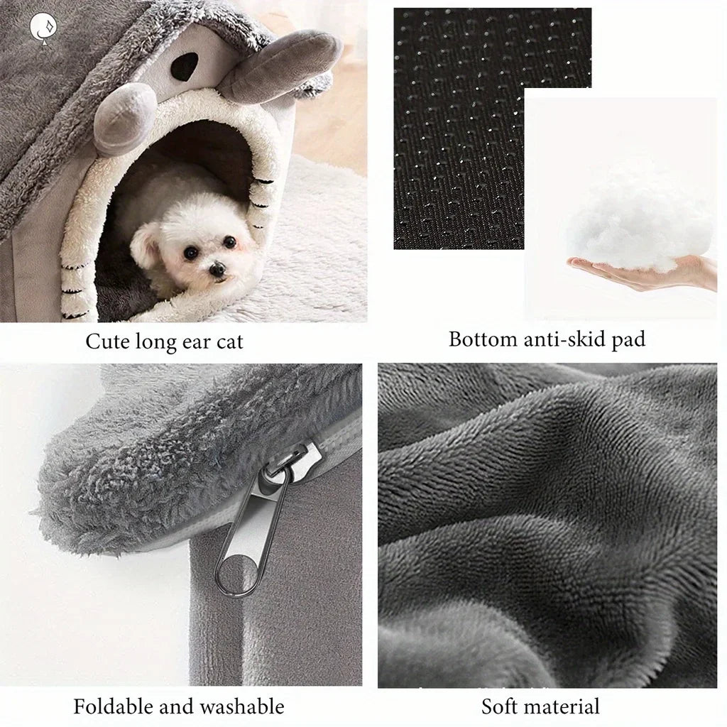 New Foldable Pet House Removable Washable Cat House Puppy Cave Sofa Pet Bed House for Extra Small Dogs and Small and Medium Cats