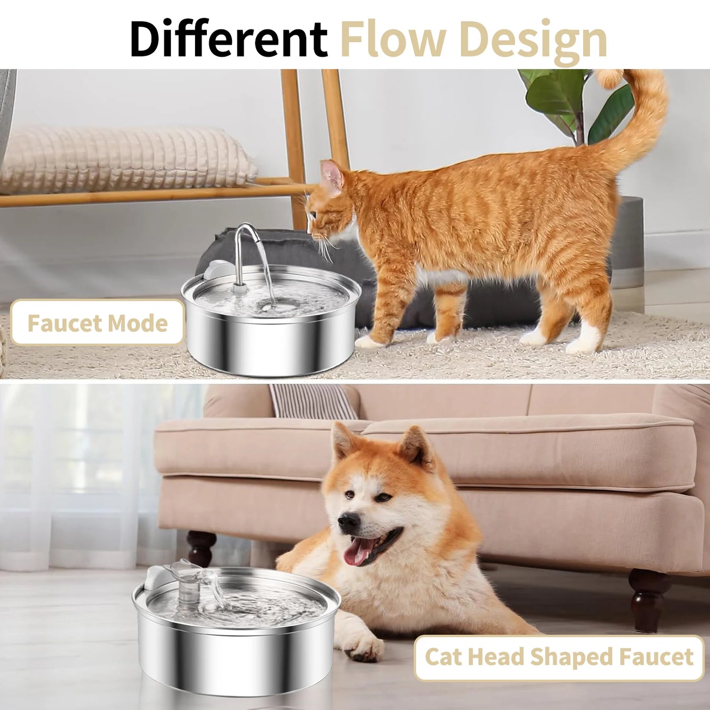 Fontaine à eau automatique en acier inoxydable pour chat et chien – Distributeur intelligent