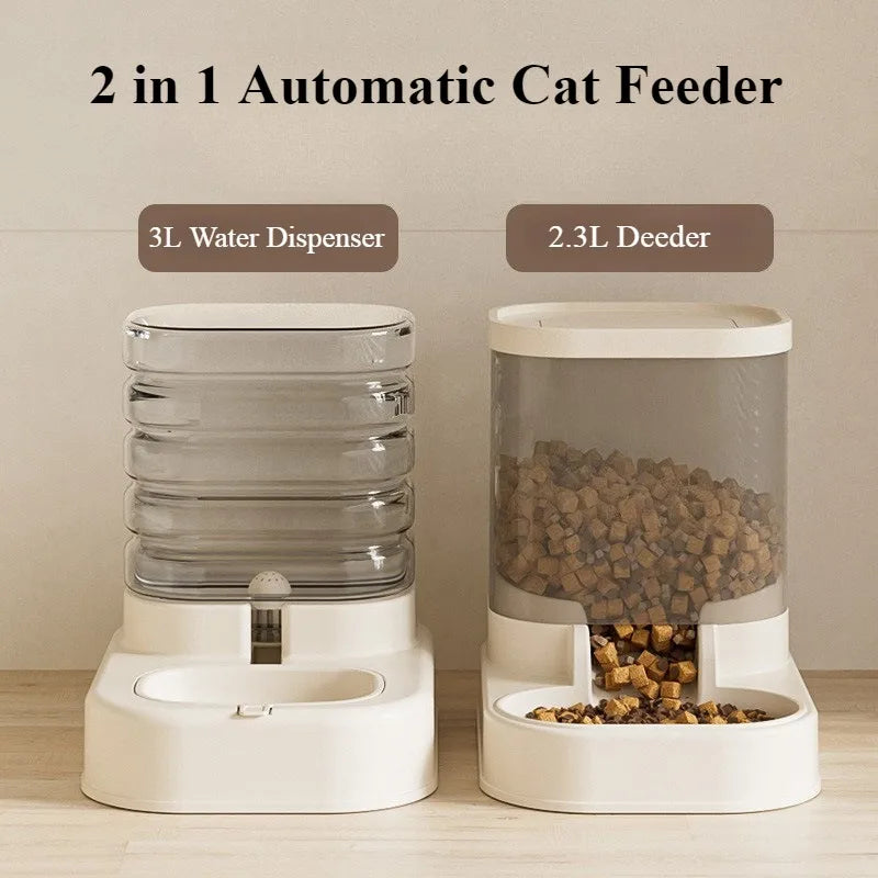 Gravity Pet Feeder and Water Dispenser Set Automatic Dog Feeder and Dog Water Dispenser for Dogs, Cats, Pets, Animals, Large Capaci