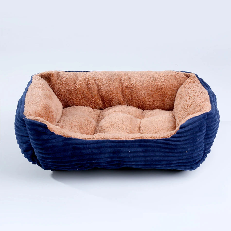 Lit canapé carré en peluche apaisant pour petits et moyens chiens et chats