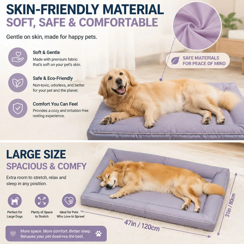 Waterproof Dog Bed Oxford Pet Cushion for All Seasons Thickened Memory Foam Filling Bite-resistant Pet Mat Pet Supplies Dog Cushion