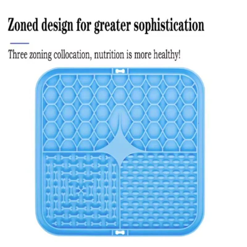 Tapis à lécher en silicone pour chien – Alimentation lente, distraction bain, ventouse