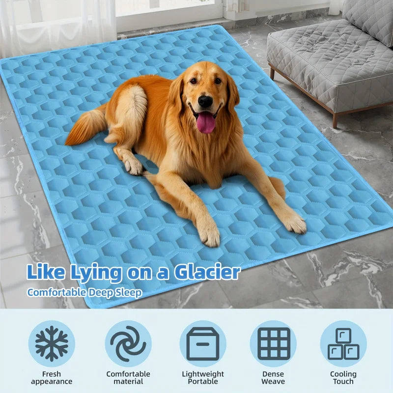 Dog Cooling Mat Summer Washable Portable Pet Cooling Pad for Dogs Cat Ice Silk Blanket Sofa Breathable Sleeping Mat