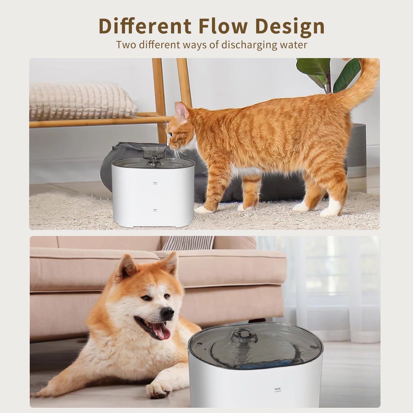 Cat Water Fountain Auto Recirculate Filtering Cats Dog Water Dispenser USB Electric Mute Pump Cat Ear Pet Cats Drinking Fountain