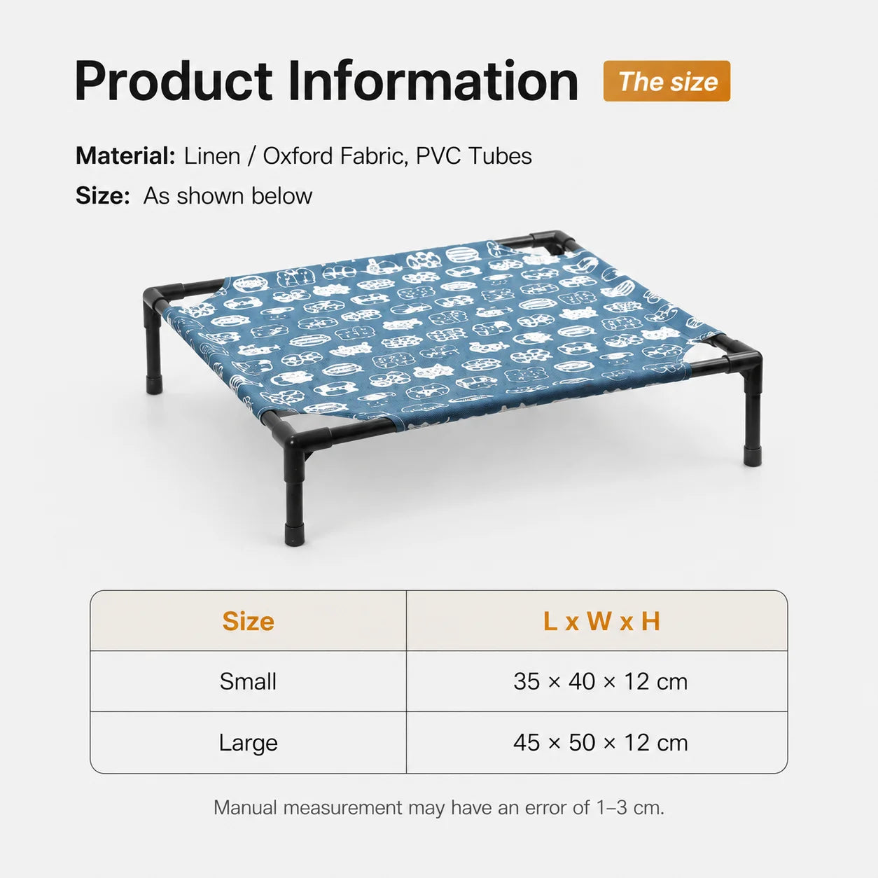 Pet Camping Bed Elevated Bed for Dogs Folding Puppy Camping Bed Cat House Portable Removable Washable Puppy Beds Dog Hammock