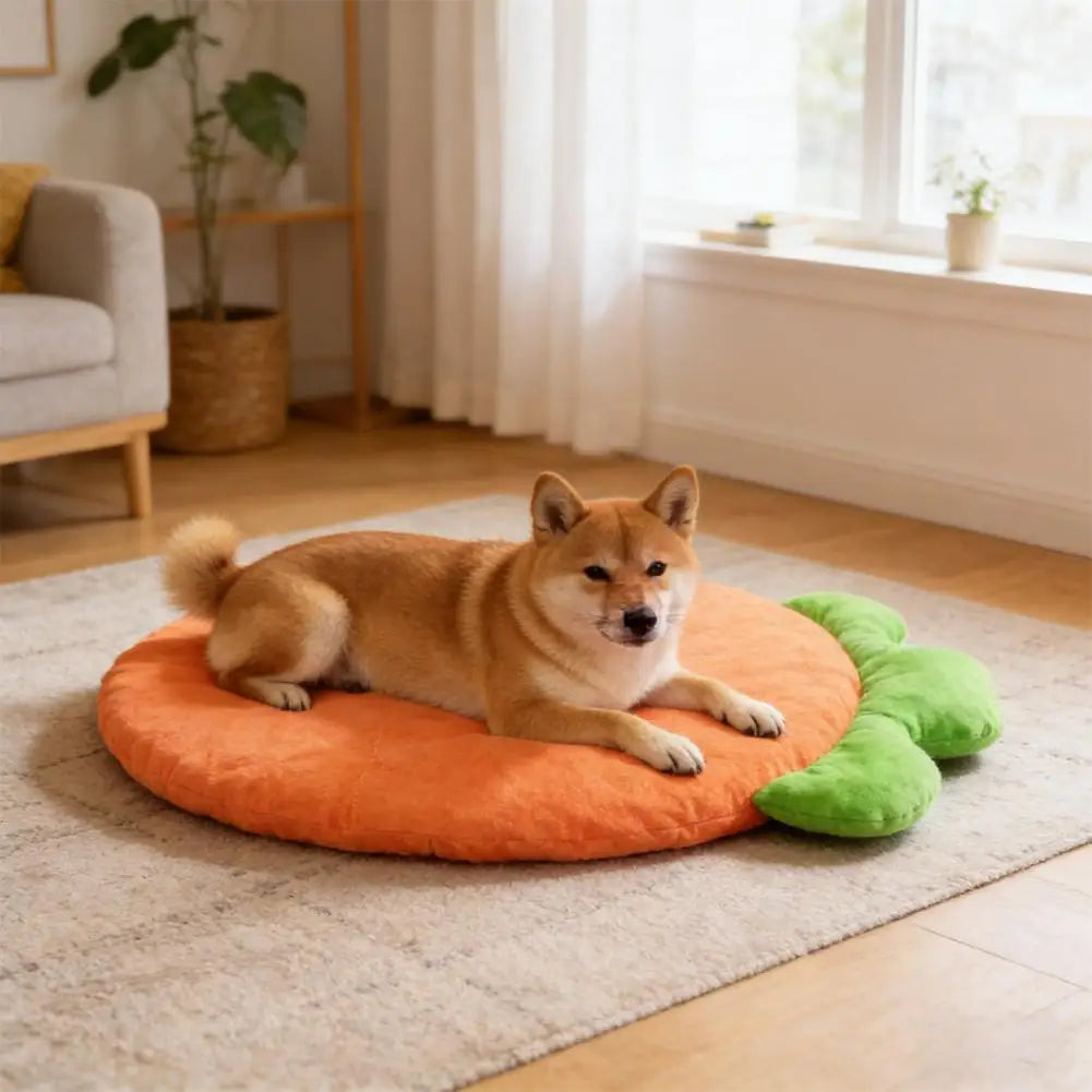 Washable Pet Bed Mat, Washable Cat Cushion, Soft Warm Carrot Shaped Cat Cushion with High Elastic for Small Medium Pets Sleeping