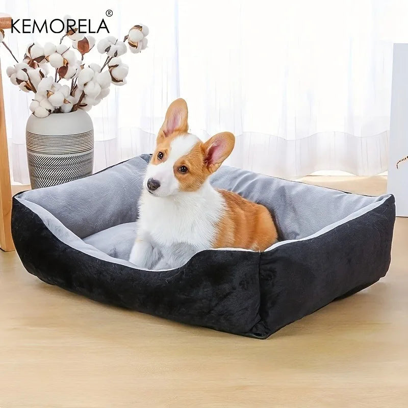Lit orthopédique en peluche haute densité pour chiens de toutes tailles — confort toutes saisons