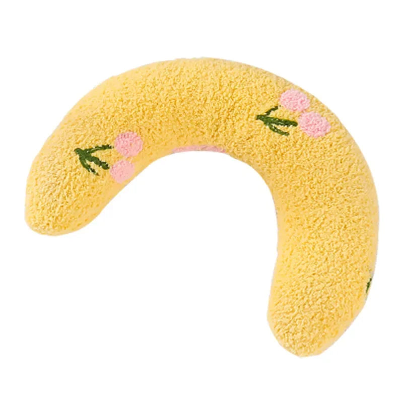 Oreiller apaisant en U pour chat et chiot — coussin soutien cervical pour sommeil profond
