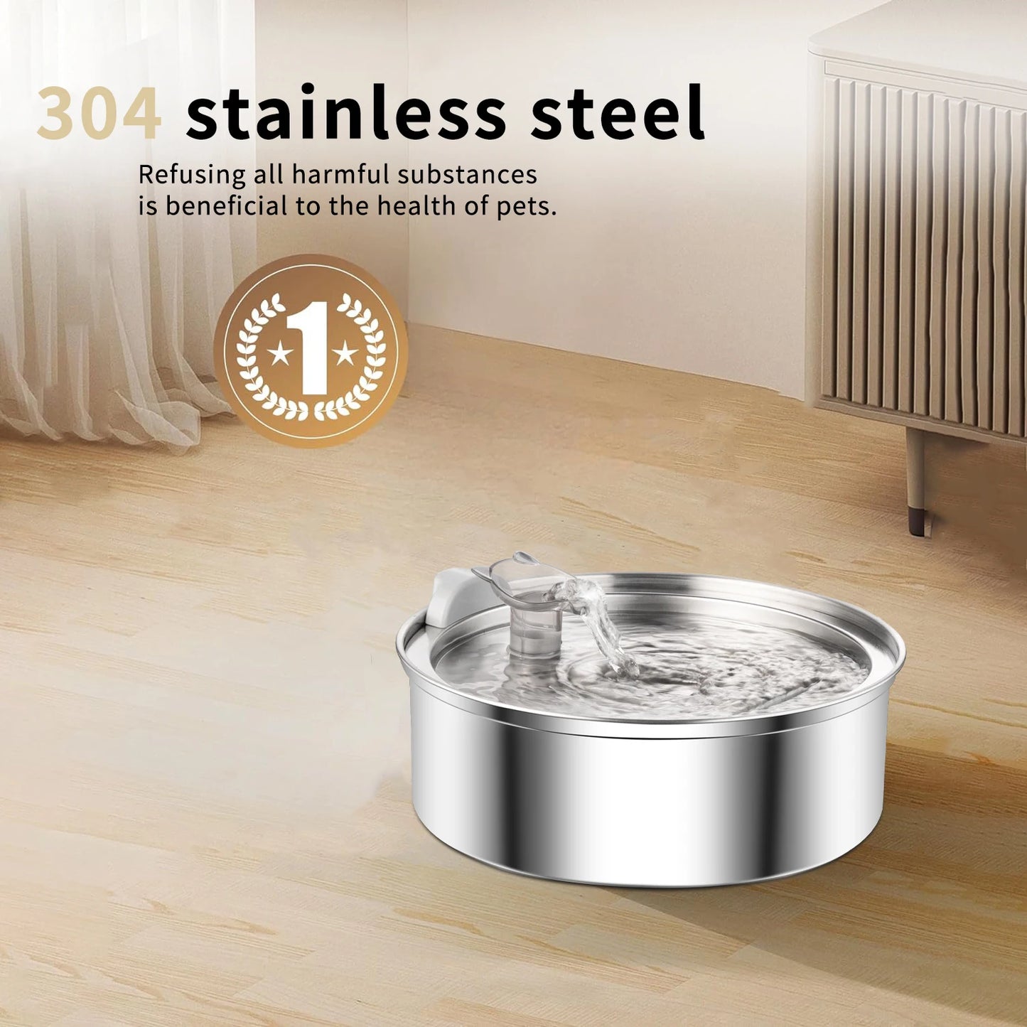 Fontaine à eau automatique en acier inoxydable pour chat et chien – Distributeur intelligent