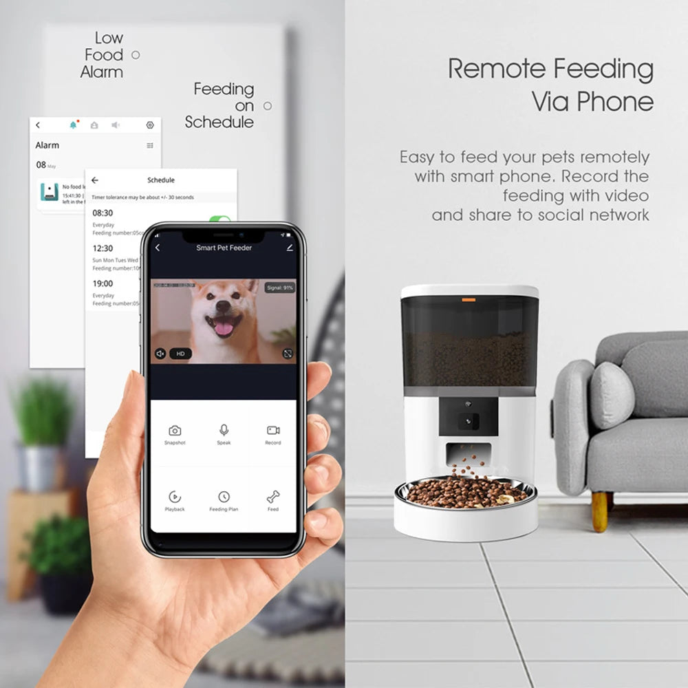 Double Meal Automatic Cat Feeder, Cat Feeder With Video, Tuya WIFI Automatic Dog Feeder, Programmable Pet Feeder, Multiple Models