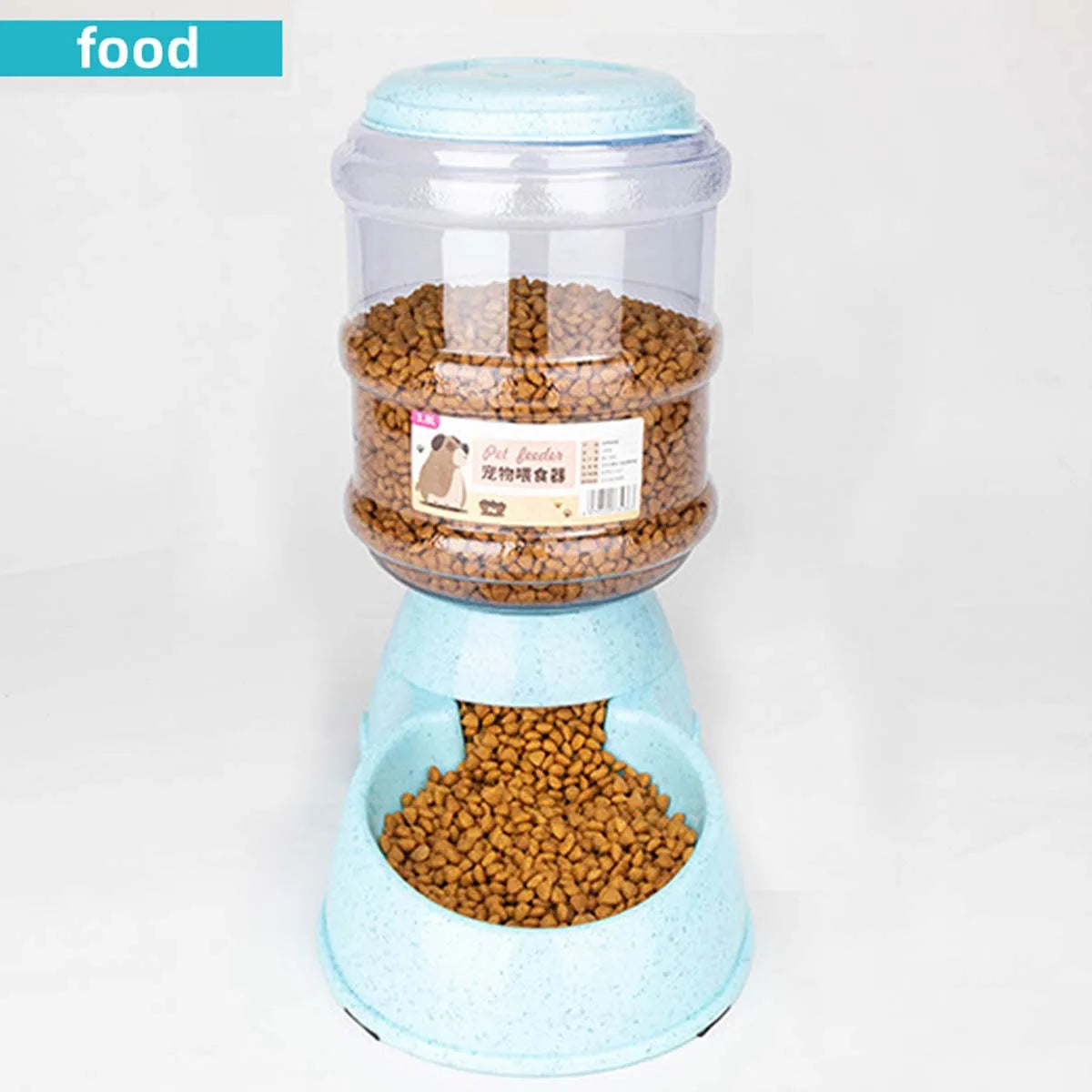Distributeur automatique de nourriture 3,8L grande capacité avec fontaine à eau pour chats et chiens