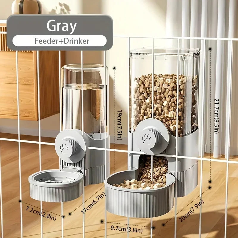 Bol distributeur automatique intégré nourriture et eau pour chats et chiens