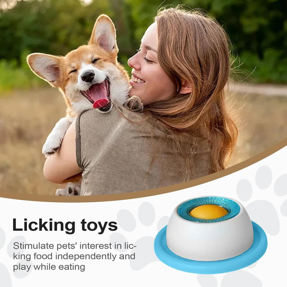 Jouet léche-friandises pour chien – Mangeoire lente anti-glouton