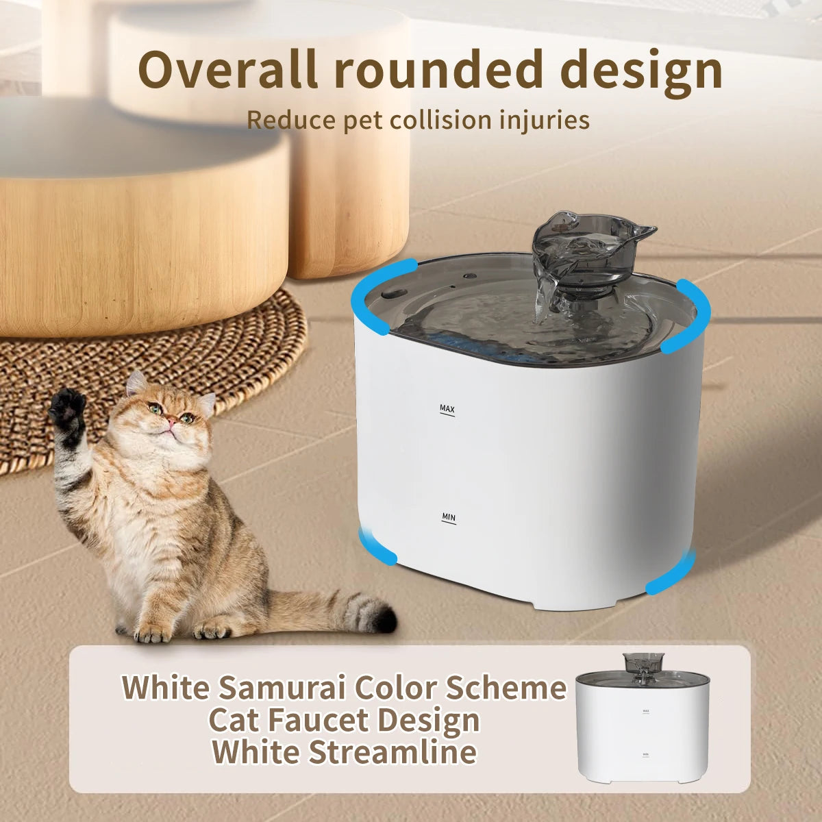 Cat Water Fountain Auto Recirculate Filtering Cats Dog Water Dispenser USB Electric Mute Pump Cat Ear Pet Cats Drinking Fountain