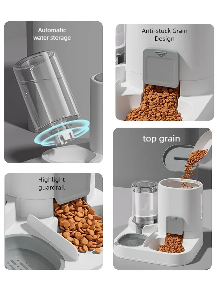 Automatic Pet Feeder And Water Dispenser Two-in-One Bowl Large Capacity For Cats Dogs Smooth Feeding System Pet Supplies