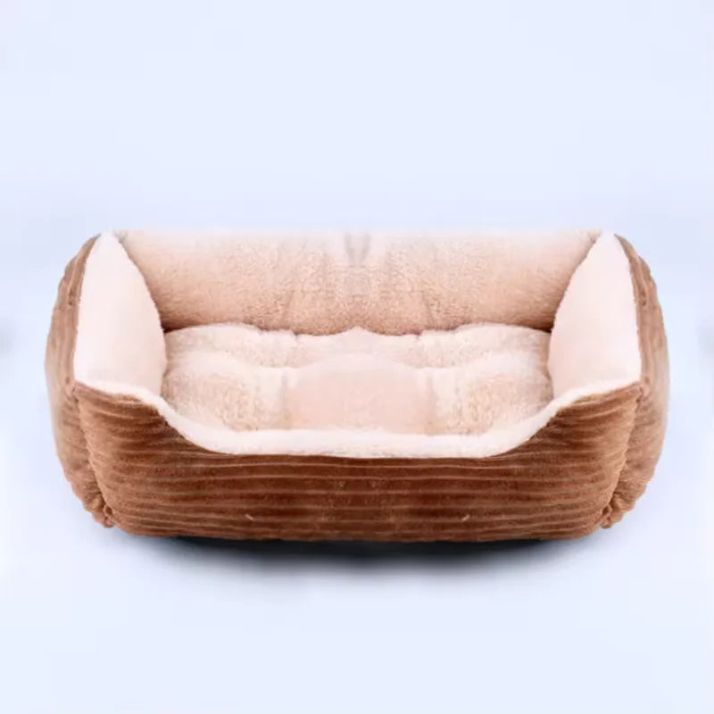 Lit canapé carré en peluche apaisant pour petits et moyens chiens et chats
