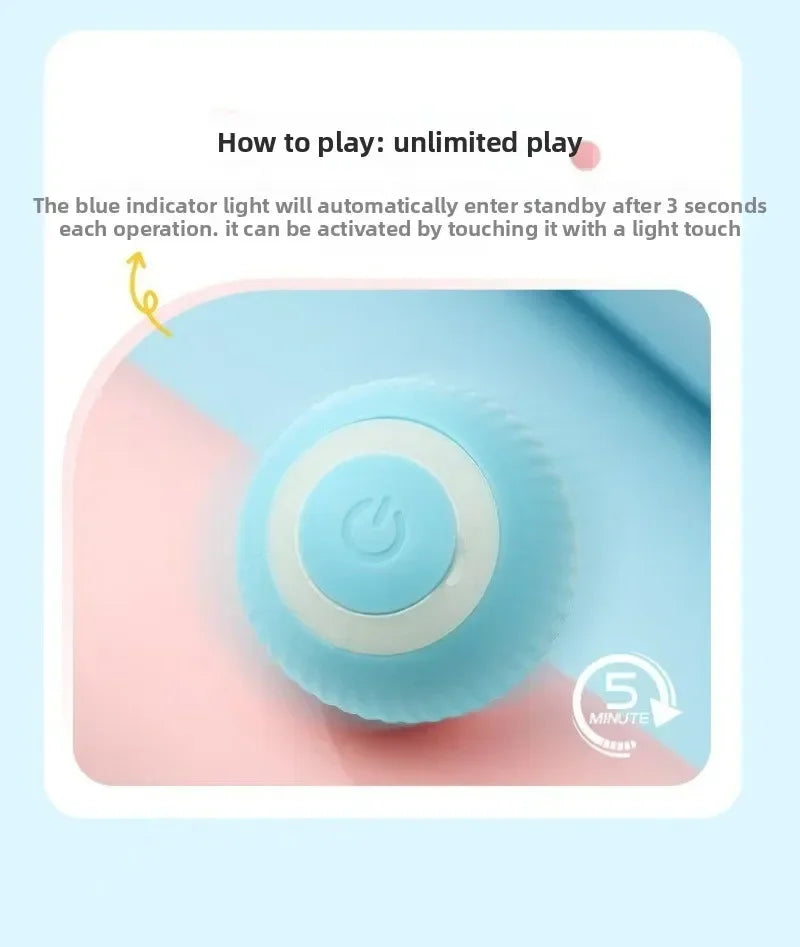 Smart Cat Toy Automatic Rolling Ball Electric Cats Toys Interactive for Pet Training Self-moving Kitten Toys for Indoor Playing