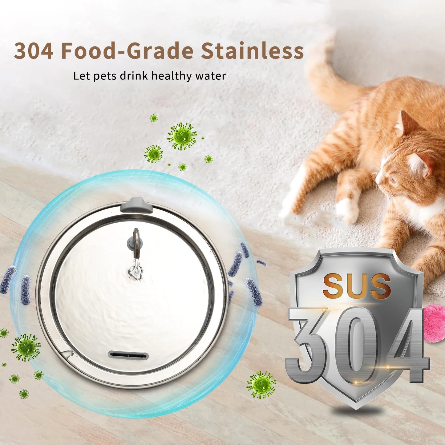 Fontaine à eau automatique en acier inoxydable pour chat et chien – Distributeur intelligent