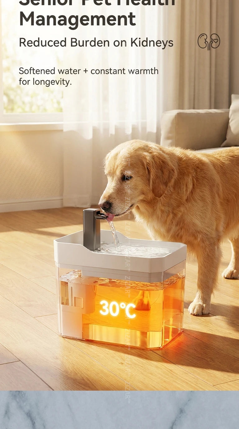 Fontaine à eau intelligente à température constante pour chat et chien – 25-30°C