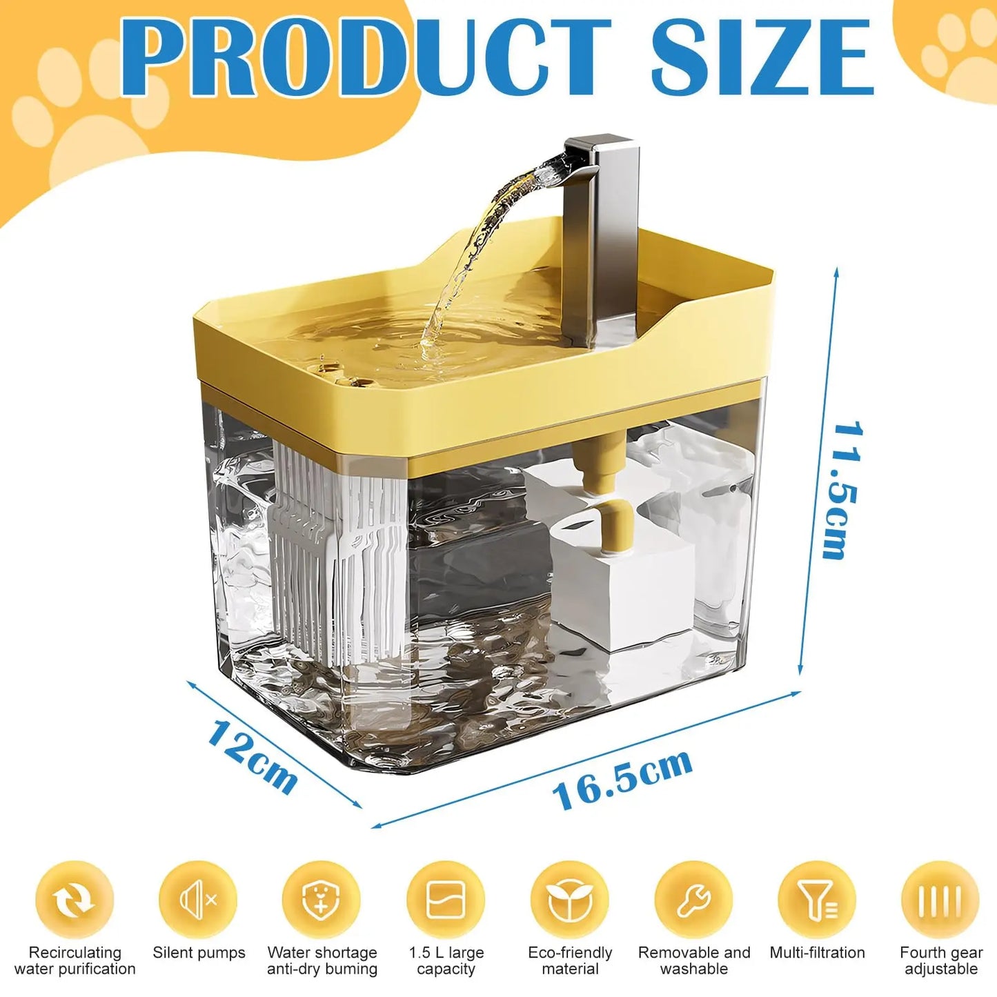 Fontaine à eau automatique USB pour chat et petit animal – Filtre, circulation continue