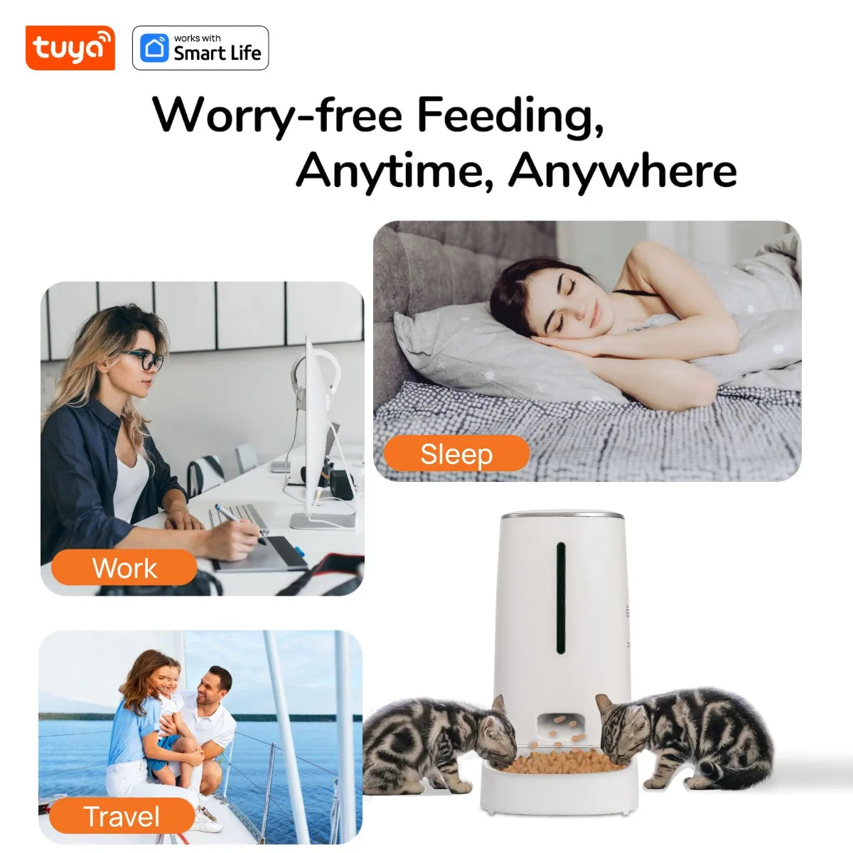 Distributeur automatique 4L WiFi avec contrôle par application pour 1 ou 2 chats et chiens