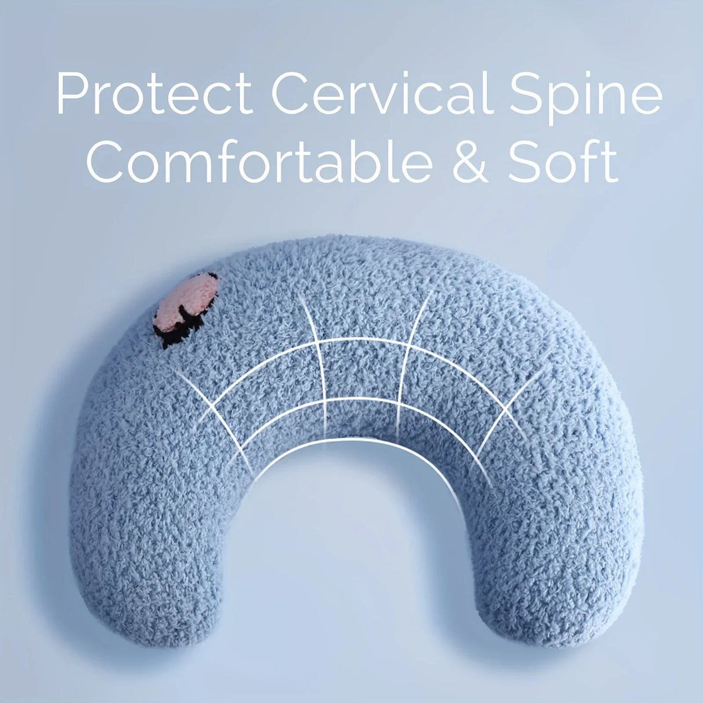Oreiller apaisant en U pour chat et chiot — coussin soutien cervical pour sommeil profond