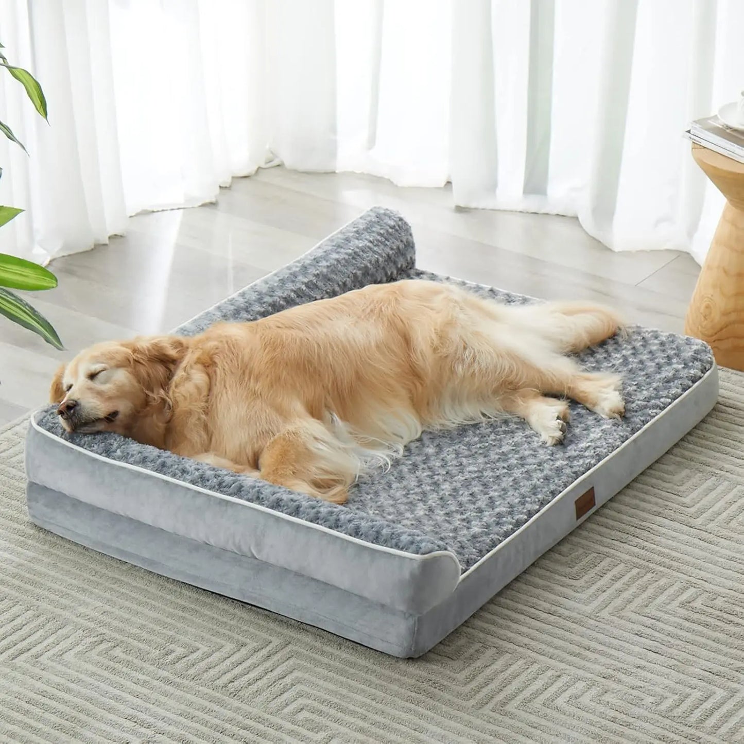 Lit orthopédique pour grands chiens — style canapé imperméable avec housse lavable et base antidérapante