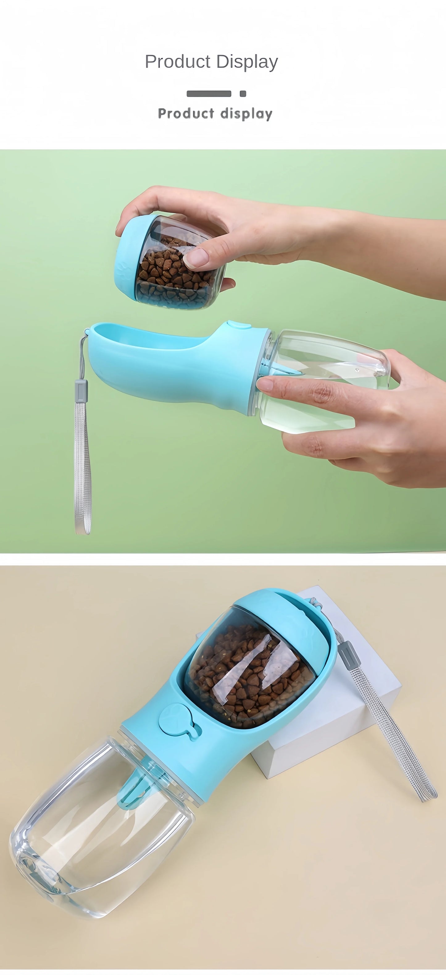 Portable Dog Cat Water Bottle with Storage Food and Water Container for Puppy Pets Dogs Feeder Bowl Outdoor Travel Pet Supplies