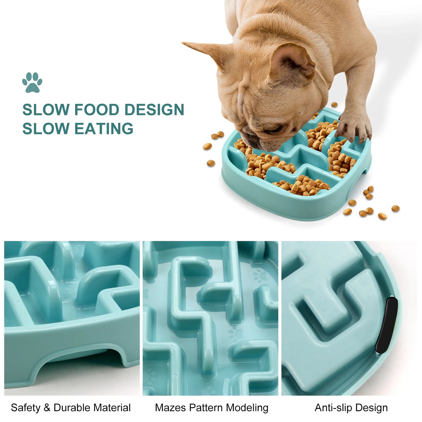 Multicolor anti-gulping bowl for dogs and cats – Labyrinth and circular