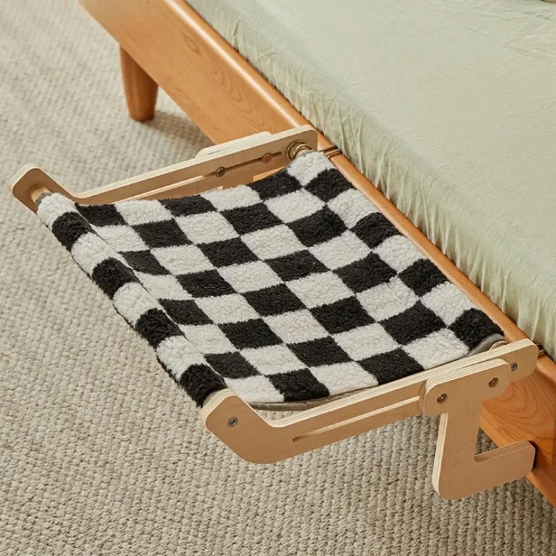 Window Mounted Cat Hammock Solid Wood Hanging Bed Sunbathing Nest for Cats Winter Pet Supplies Space Saving Indoor Furniture
